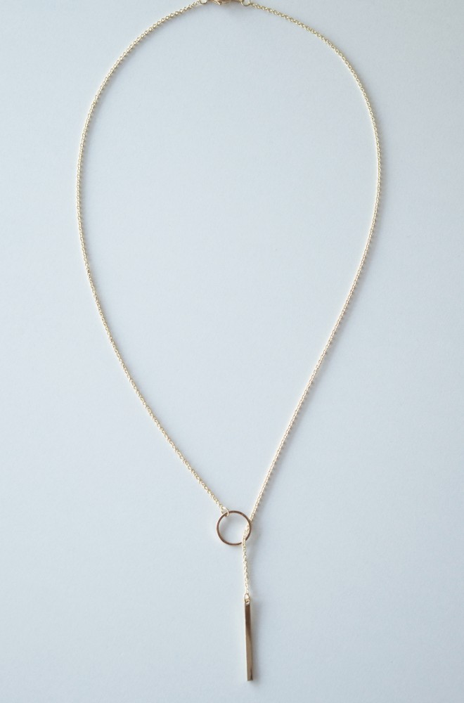 lariat style loop and bar necklace
